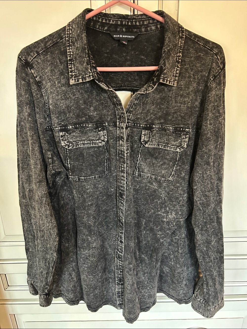 Women’s Rock and Republic, long sleeve button-down shirt, size 1X